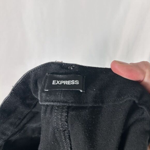 Express Jeans Women's Large 12 Black Denim Skinny High Rise Ultra Hyper Stretch - Picture 6 of 7